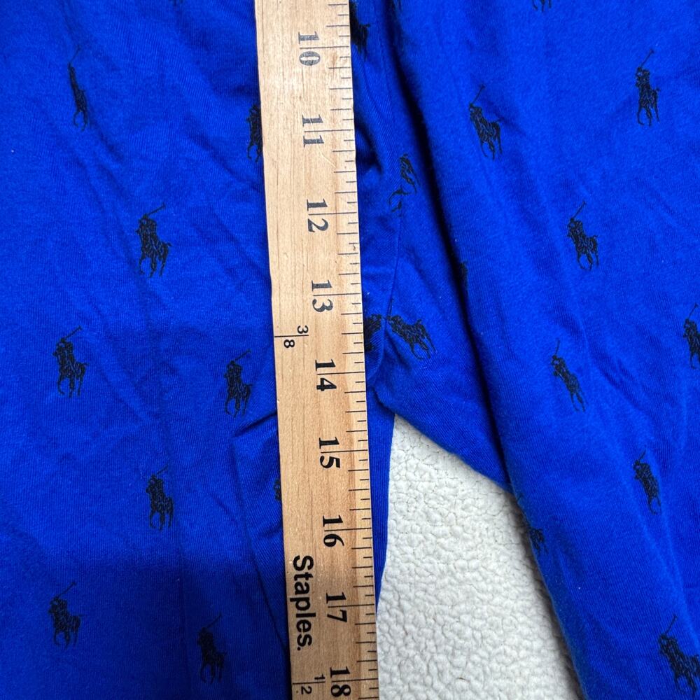 Polo Ralph Lauren Jogger Mens XL Blue Allover Pony Logo Pajama Pants Cotton NEW - Picture 8 of 10